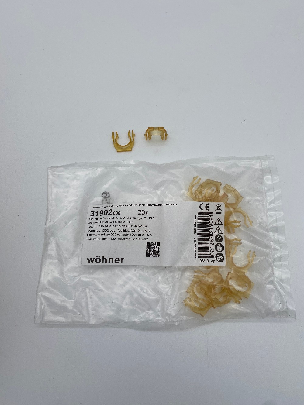 Verloopstuk D02 for D01 fuses 2 